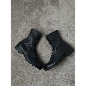 Vintage 80s Combat Mens Work Soft Toe Punk Grunge Leather Motorcycle Size US12.5